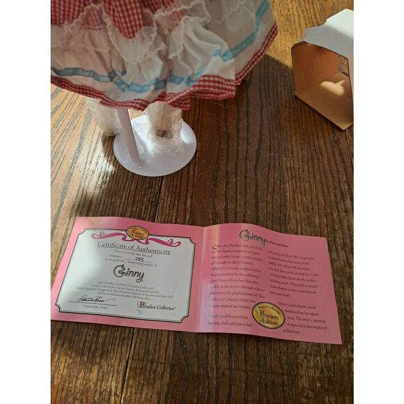 Paradise Galleries Jenny Musical Porcelain Doll Patricia Rose 16" Country Girl - Picture 9 of 10